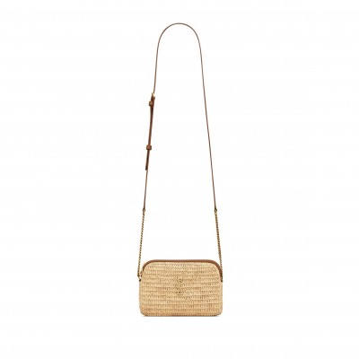 YSL GABY ZIPPED POUCH IN RAFFIA 774293GAAEE2080 (18*13*3.5cm)